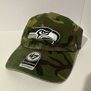 SEATTLE SEAHAWKS NFL '47 BRAND Camo Adult Adjustable Cap Hat NWT